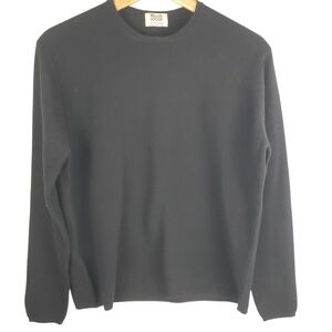 William Lockie Cashmere Crewneck Sweater. Made In Scotland. 44" (LG) Mens. Navy.